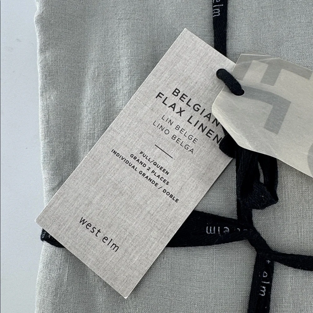 West Elm Belgian Flax Linen Gray Duvet Cover Size Full/Queen NWT